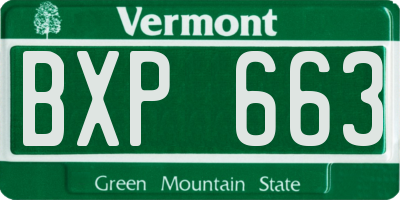 VT license plate BXP663