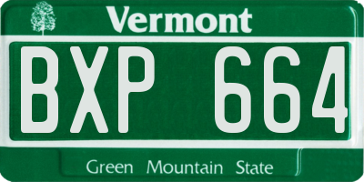 VT license plate BXP664
