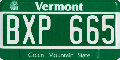 VT license plate BXP665