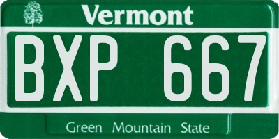 VT license plate BXP667