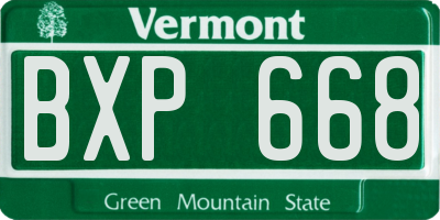 VT license plate BXP668