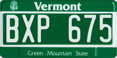 VT license plate BXP675