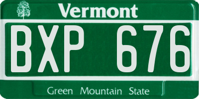 VT license plate BXP676