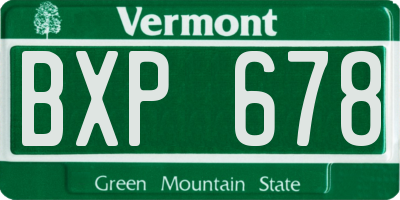 VT license plate BXP678