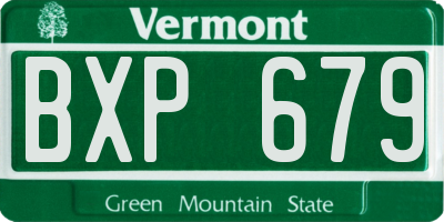 VT license plate BXP679