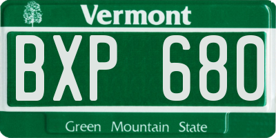 VT license plate BXP680