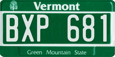 VT license plate BXP681