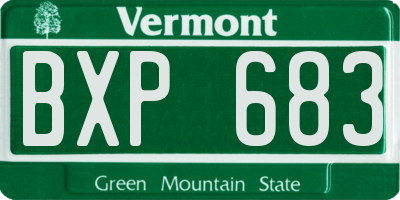 VT license plate BXP683