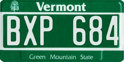 VT license plate BXP684