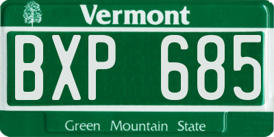 VT license plate BXP685