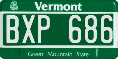 VT license plate BXP686