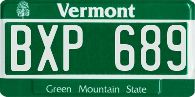 VT license plate BXP689