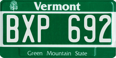 VT license plate BXP692