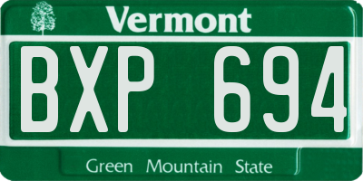 VT license plate BXP694