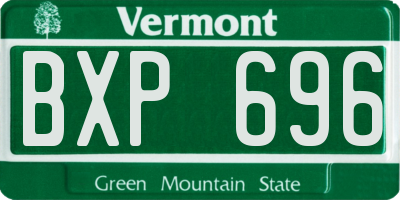 VT license plate BXP696