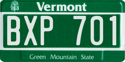 VT license plate BXP701