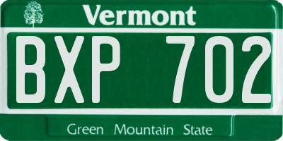 VT license plate BXP702