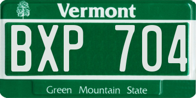 VT license plate BXP704