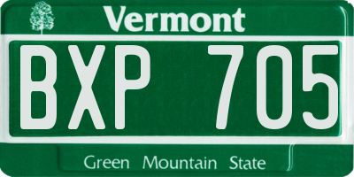 VT license plate BXP705