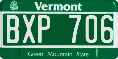 VT license plate BXP706