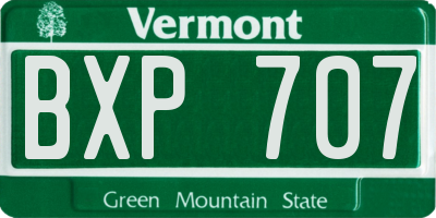 VT license plate BXP707