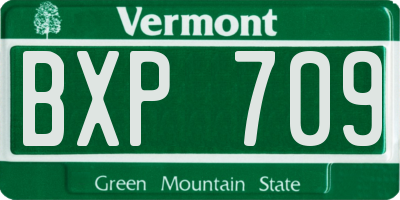 VT license plate BXP709