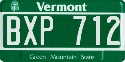 VT license plate BXP712