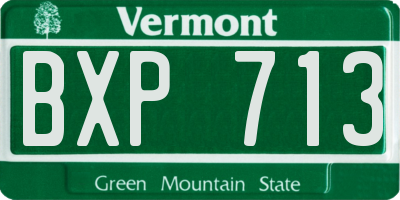 VT license plate BXP713