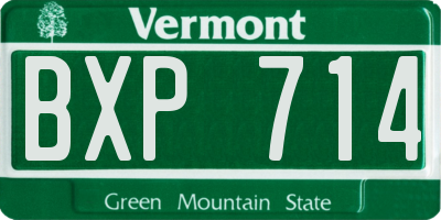 VT license plate BXP714
