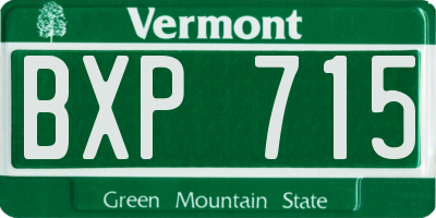 VT license plate BXP715