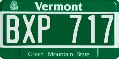 VT license plate BXP717