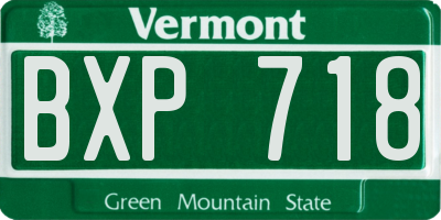VT license plate BXP718