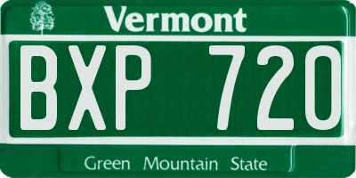 VT license plate BXP720