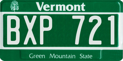 VT license plate BXP721