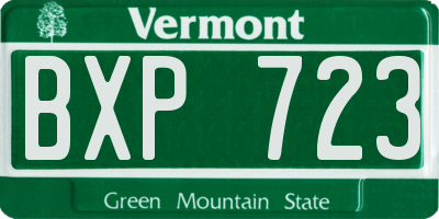 VT license plate BXP723