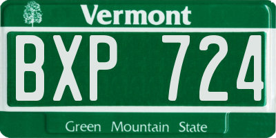 VT license plate BXP724