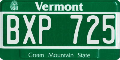 VT license plate BXP725
