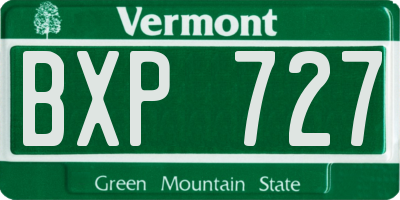 VT license plate BXP727