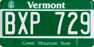 VT license plate BXP729