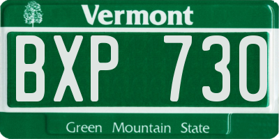 VT license plate BXP730