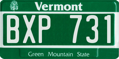 VT license plate BXP731