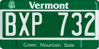 VT license plate BXP732
