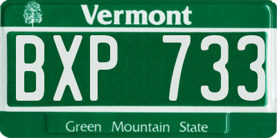 VT license plate BXP733