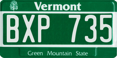 VT license plate BXP735