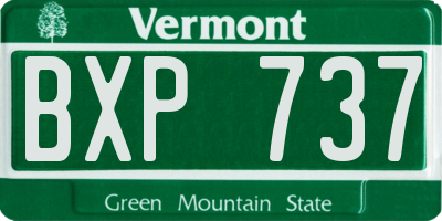 VT license plate BXP737