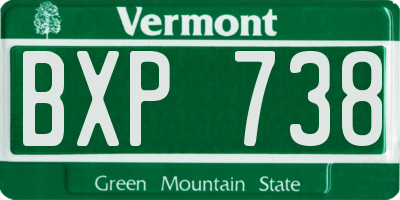 VT license plate BXP738