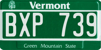 VT license plate BXP739