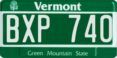 VT license plate BXP740