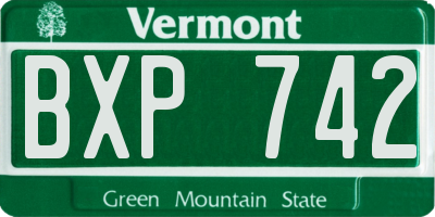 VT license plate BXP742