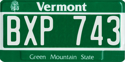 VT license plate BXP743